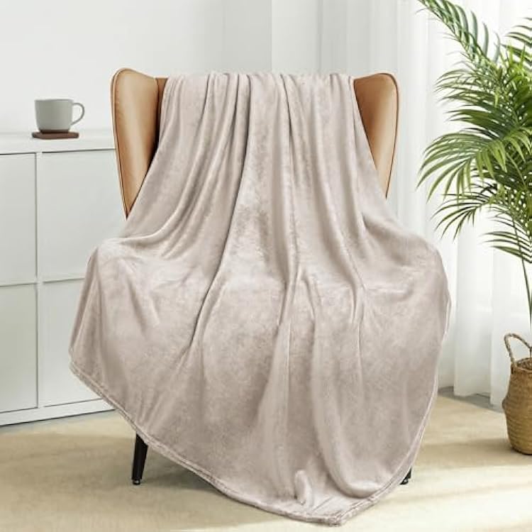 Exclusivo Mezcla Fleece Throw XL Blanket for Couch, Sofa, Super Soft and Warm Camel Blankets, All Season, Cozy, Plush, Lightweight, 50x70 Inches