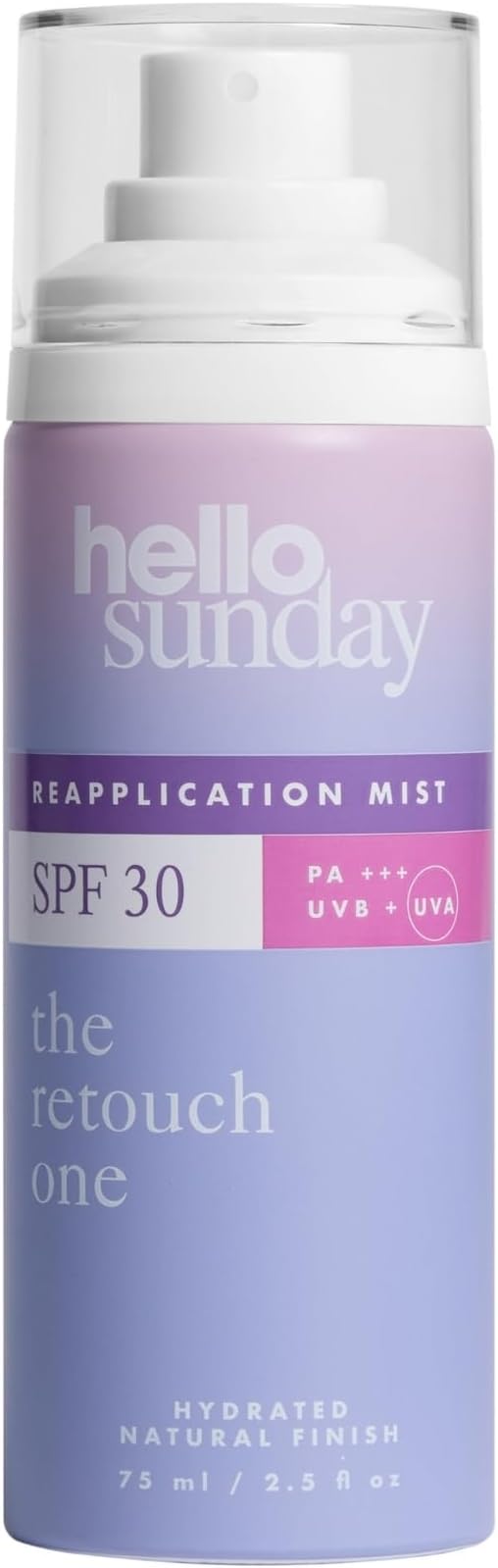 Hello Sunday The Retouch One 75ml | SPF 30 Reapplication Mist with Niacinamide | Brightening and Hydrating Skin Care