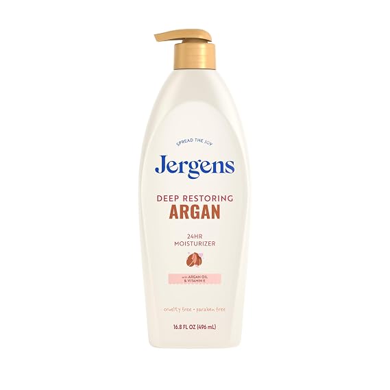 Jergens Deep Restoring Argan Oil Body Lotion For Dry Skin, 16.8 fl oz