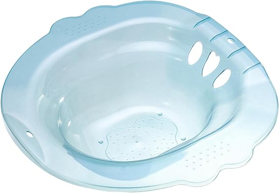 Menolana Sitz Bath for Toilet Seat Sits Bath Wider Seating Area with Hanging Hole Reusable Soothes and Cleanse Sitz Bath Basin Steam Seat for Women, Blue