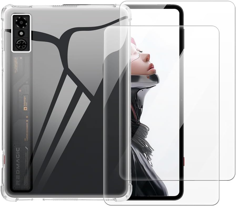 2 in 1 ケースとスクリーンプロテクター ZTE Nubia RedMagic Astra 9.06 2025 との互換性あり 強化ガラスフィルム付きプロテクティブカバークリア