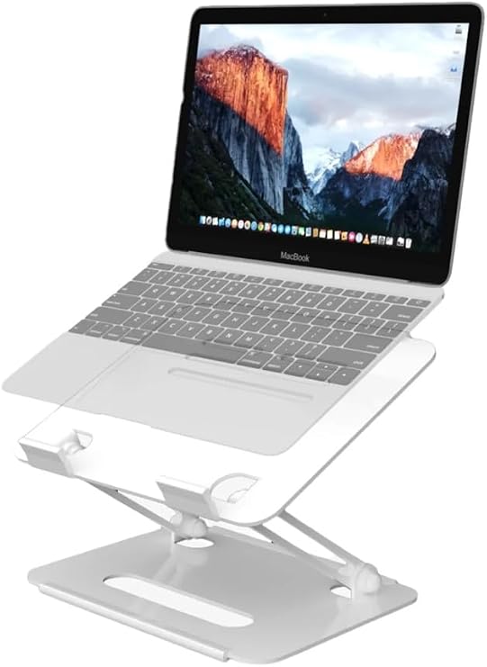 Basic 2 Tüm Modellerle Uyumlu Metal Kolay Ayarlanır Katlanabilir Beyaz Laptop Standı Yükseltici