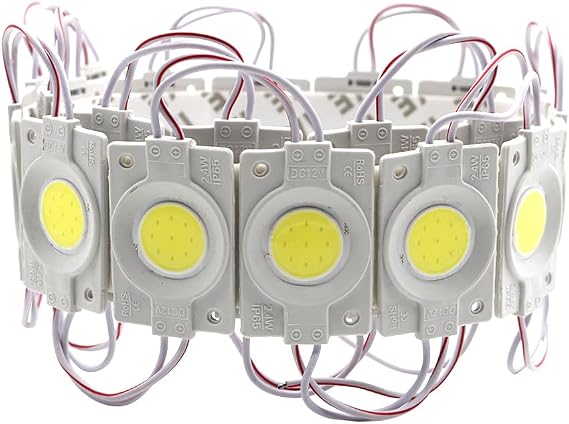 20pcs torefront Light LED Module for Signs 12V DC COB Window Light Waterproof for Letter Advertising Sign Decor (White)