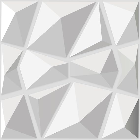 Art3d 33 Pieces 3D Wall Panels White PVC 3D Wall Decor Panels - Backdrops for Home, Store, Office, TV Walls, Free DIY, Easy Installation - 30x30 CM, Model # A10315