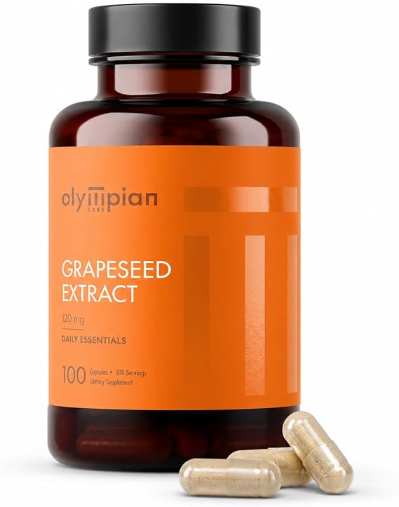Olympian Labs Grape Seed Extract 400 mg Capsules, 100 Count Supporting Heart Health, Antioxidant Protection.