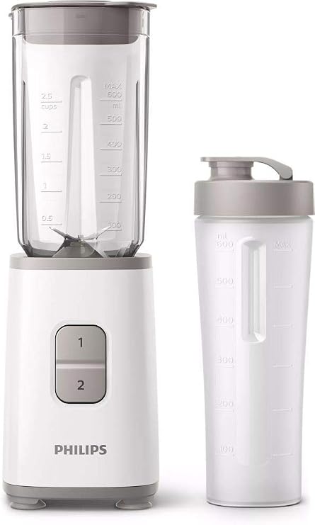 Philips HR2602/00 Daily Collection Smoothie Mini Blender, 350 Watt, 600 ml, White