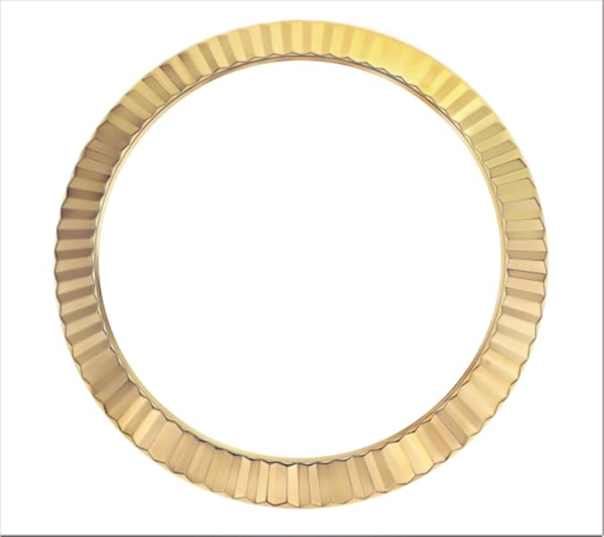 Ewatchparts Fluted Bezel Compatible With 41 Model Rolex Datejust 126300 126334 126334Blso Gold Color