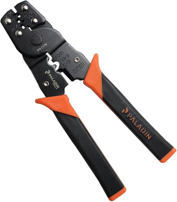 Paladin Tools Electrical Lug and Terminal Crimper - Crimp Computer Pins and Sockets, Insulated Connectors, Telephone Piercing Spade Lugs, Open Barrel Connectors, Non-Insulated Terminals
