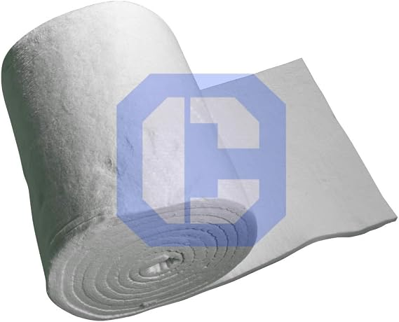 Ceramic Fiber Insulation Baffle Fire Blanket - 50'x24"x1/2" High Density Heat 2300F (1260C), for Stoves, Furnace, Kilns, Fire Bricks, Boilers, Kilns, Blacksmithing, Pizza Ovens - Ceramaterials