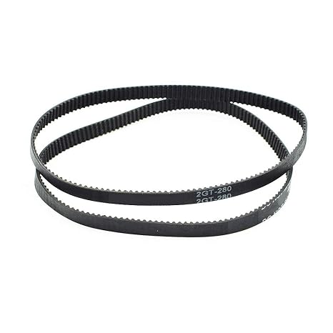 GT2 Timing Belt, 280mm Length, 6mm Width, 2Pcs | Closed Loop Rubber Belt, For 3D Printers, Synchronous Belt Replacement Part, 2GT Compatible