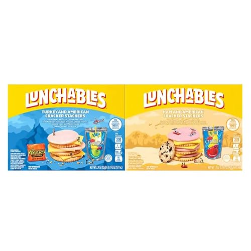 Lunchables TurkeyAmerican & HamAmerican Cracker Stackers Variety Pack, 4 pk