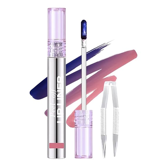Matte Lip Stain Peel Off Lip liner Tattoo, Peach Pink Liquid Lips Gloss Peel Off Masque, for Women Long Lasting Waterproof Lipstick Lip Tint Stain, Transfer-proof for All Skin Types 03#