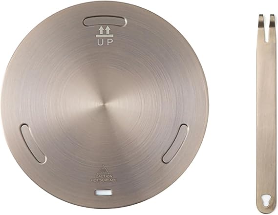 24cm Heat Diffuser Plate, Stainless Steel Cooking Induction Adapter Simmer Plate for Electric Gas Glass Cooktop Hob Ring, Induction Cooktop Converter Plate with Handle, Rose Gold(C)