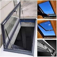 Skylight House Roof Window, Attic Small Roof Escape Hatch Cover, Basement Daylighting Door, Flush Mount Underground Lighting Well Window, 73 Sizes(50x70cm)