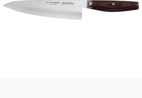 MIYABI Artisan 8-inch Chefs Knife, Made in Japan, Sharp Hanbazuke Finish, Pakka Wood Handle