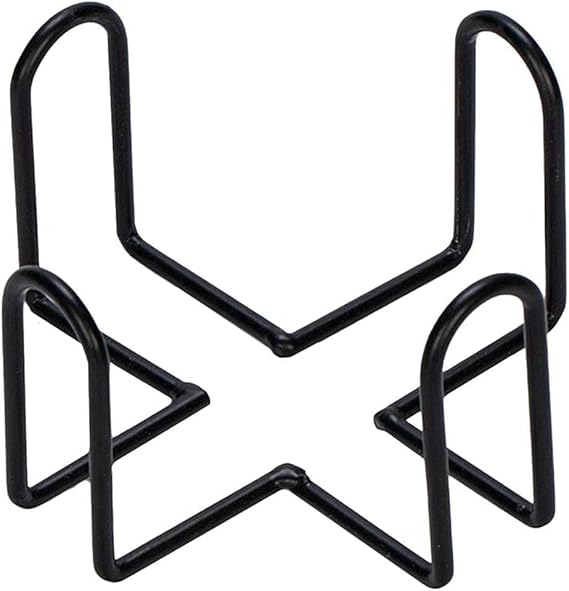 Black Minimalist Iron Coaster Holder, Metal Storage Rack for Round and Square Coasters, Four Post Wrought Iron Style, 4.13 x 4.13 x 3.15 Inch