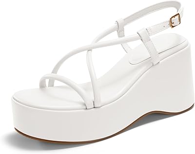 Coutgo Womens Platform Wedge Slingback Sandals