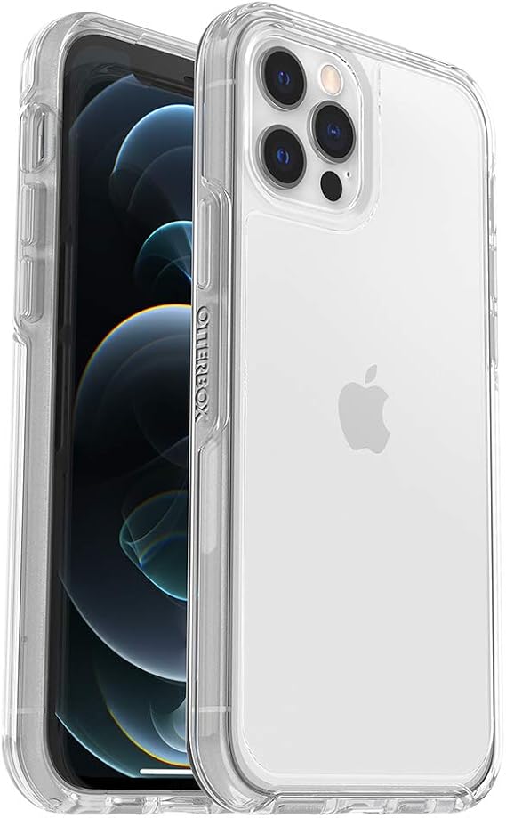 OtterBox iPhone 12 & iPhone 12 Pro Symmetry Series Series Case - Clear, Ultra-Sleek, Wireless Charging Compatible, Raised Edges Protect Camera & Screen