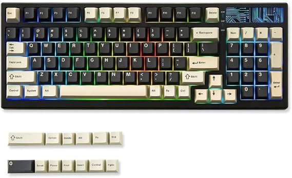 99-Key Hot Swap Gasket Mechanical Gaming Keyboard YZ98 Black 98 Percent 1800 Layout Wireless RGB Full-Size Compatible With Computer(Black)