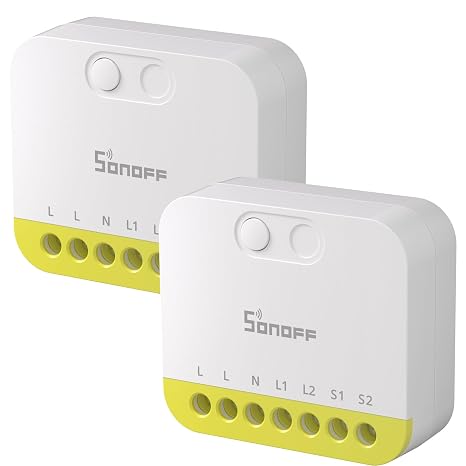 SONOFF MINI Duo-L Zigbee Smart Switch No Neutral Wire, Zigbee 3.0, Dual Channel, 16A Total, Compatible with Alexa, Google Home, Smart Timer & Automation, Compact Size, 2-Pack