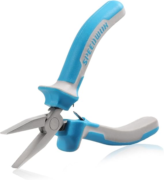 SPEEDWOX 4.5 Inch Flat Nose Pliers For Jewelry Making Smooth Jaw
