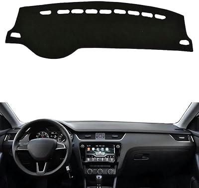 Car Flannel Dashboard Cover Mat for Skoda Octavia MK3 A7 2013-2018 Left-Hand Drive