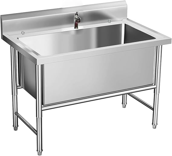Stainless Steel Dog Wash Tub - Professional Bathtub for Large & Medium Dogs with Faucet, Spacious 39.3"x27.5" Bathing Station, Deep 15.7" Design for Easy Pet Grooming