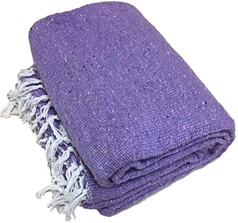 Open Road Goods Solid Color Mexican Yoga Blanket Large Handwoven Throw for Yoga, Beach, Camping or Home Soft and Durable Cotton Blend