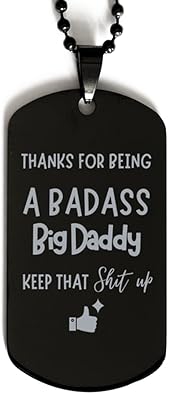 Mug Thanks For Being A Badass Big Daddy, Dog Tag, Funny Gifts For Big Daddy, Valentines Birthday Gifts for Big Daddy, Mother's Day, Father's Day and Christmas Gifts for Big Daddy