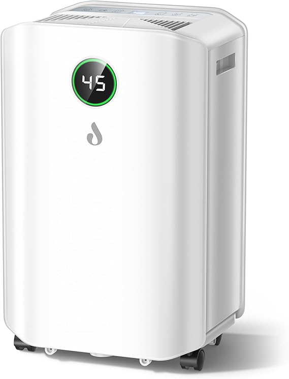 20L/Day Dehumidifiers for Home Powerful Dehumidifier with Laundry Mode, Digital Humidity Display, 24H Timer, 2.6L Water Tank & Continuous Drainage, Quiet for Bedroom/Basement/Office, Energy Saving