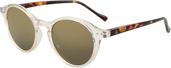 ZENOTTIC Polarized Round Sunglasses Trendy Retro Sun Glasses Women Grey Tortoise Shades for Men UV400 Protection