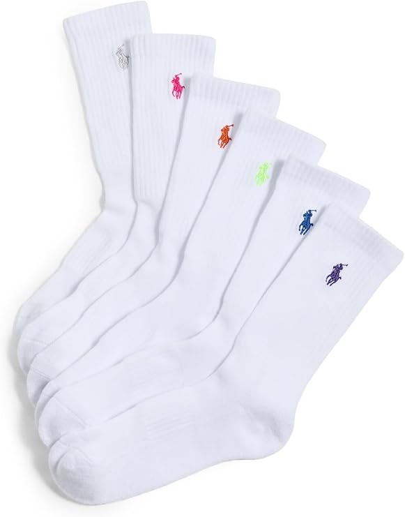 POLO RALPH LAUREN Women's Crew Sport Socks 6 Pack