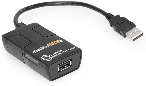 Cablemax 2.0 USB Isolator - High-Speed 480Mbps Data Transfer, 5000V Galvanic Isolation, Ground Loop Eliminator, Surge Protector for Audio Interfaces, Medical, and Industrial Applications