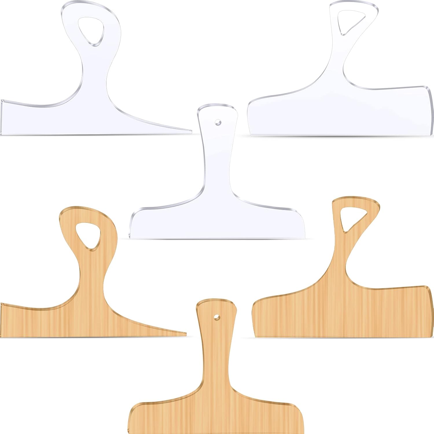 Maitys 3 Pcs Christmas Acrylic Router Templates for Woodworking 10 x 6 Inch Charcuterie Handle Cutting Board Clear Acrylic Template Angled Curvy Tracing Stencils Guide Tool for KitchenBasic Style