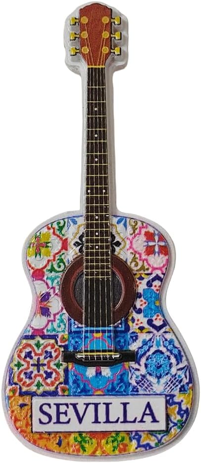 3D Guitar Shape Sevilla Spain Fridge Magnet Travel Souvenir Refrigerator Decoration Resin Craft Collection
