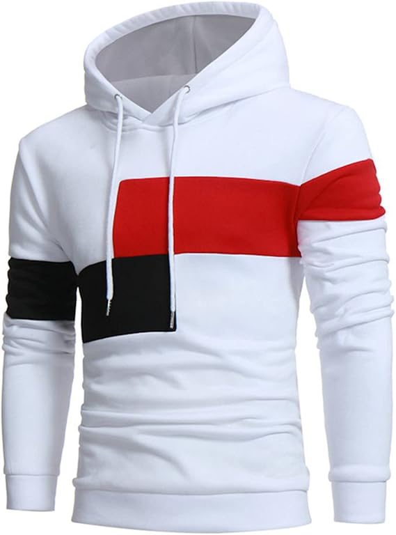 amazon outlet sales clearance today Hoodies for Men With Designs Long Sleeve Casual Slim Fit Lightweight Athletic Sweatshirt Hooded Sports Pullover crewneck sweatshirt vintage White M