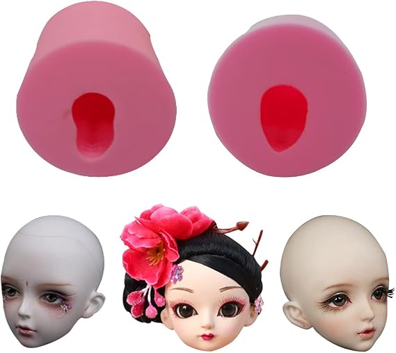 Fondant Cake Silicone Doll Face Mould 3D Human Head Silicone Molds Baby Face Making Mould Soap Epoxy Resin Ultra-Light Clay Plaster Decoration Art