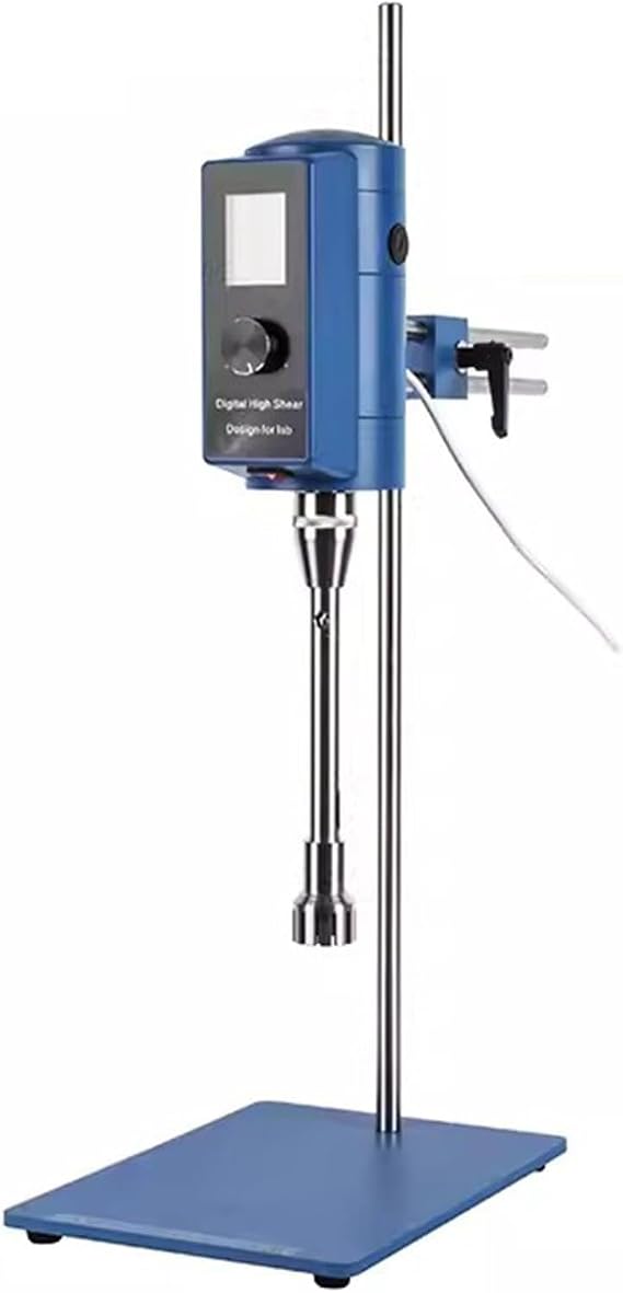 Laboratory High Speed Dispersing Homogenizer Emulsifier High Shear Mixer, Adjustment 2000-28000rpm, 500W Digital Display Blender,12G