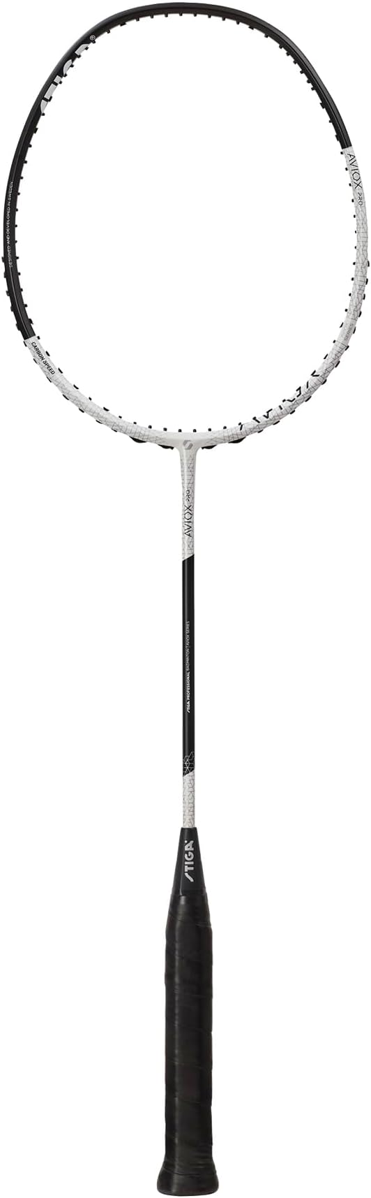 STIGA Aviox Pro Badminton Racket, Unstrung Carbon Fiber Racket for Advanced Players for Singles & Doubles Play