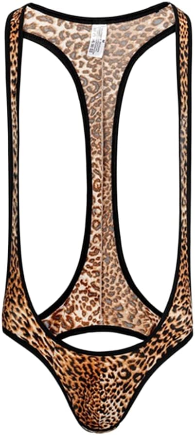 Shapewear Sexy Underwear Suit One-Piece Sexy Leopard Print Plus Size Underwear Men's Trend Sexy Lingeries