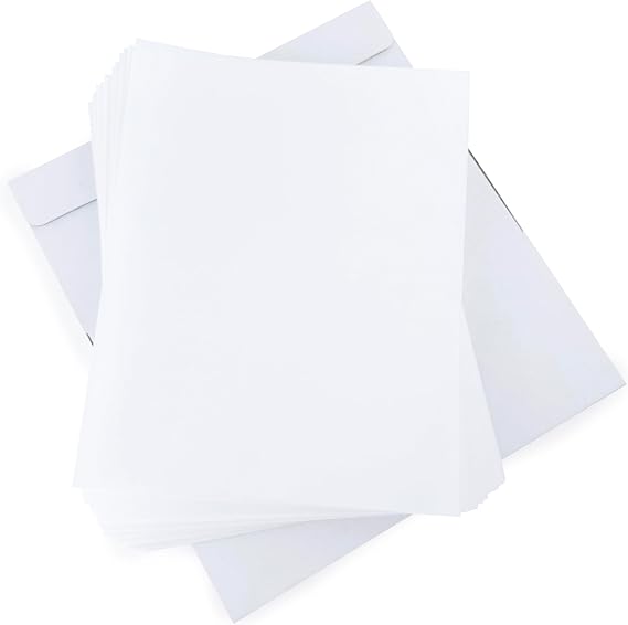 Wafer Paper Flexible Edible Printer Sheets 50 Pack 0.4mm White Letter Size 8.5" x 11" Cake Topper Decoration Burn Away by MeganJDesigns