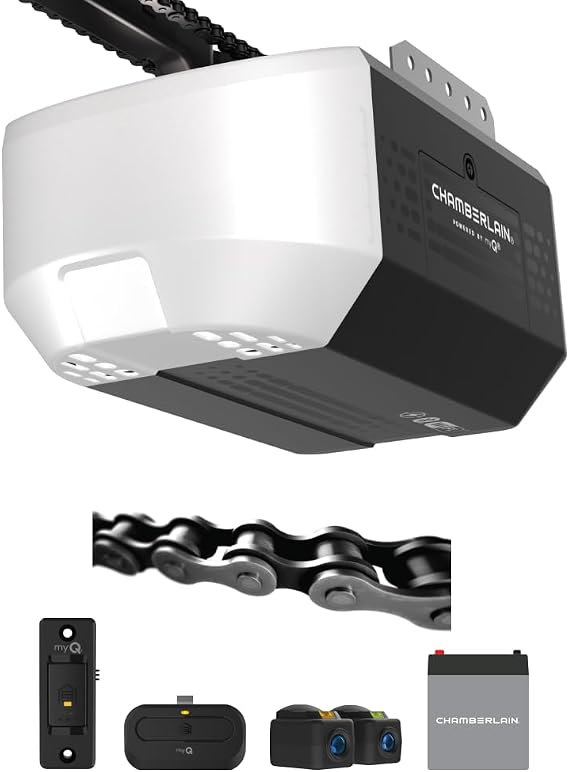 Chamberlain Chain Drive myQ Garage Door Opener, 1/2 HP w/Battery Backup