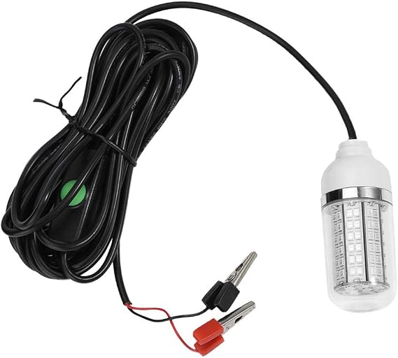 LED Underwater Night Fishing Light, 12V 15W Lure Bait Finder Night Submersible Deep Drop Light, 5M Cable (Style : 108LED Beads) Submersible Fishing Light
