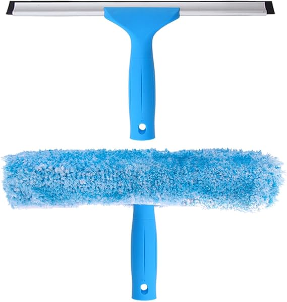 MR.SIGA Professional Window Squeegee & Microfiber Window Scrubber, 14 inch