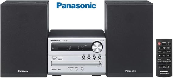 Panasonic Micro HiFi Bluetooth, CD, USB Playback and Charge, Remote Control SC-PM250GS-S