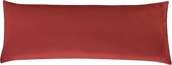 Elegant Comfort Solid Pillowcases 1500 Premium Hotel Quality Microfiber - Smooth Weave, Wrinkle and Stain Resistant, Easy Slip-On, 1-Piece Set, Body Pillowcase, Burgundy