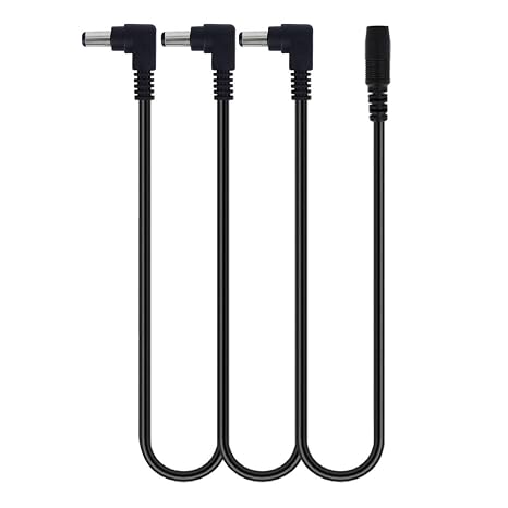 1 to 3 Way Daisy Chain Cable Guitar Effect Pedal Power Supply Splitter Cable Adapter Power Cable Black