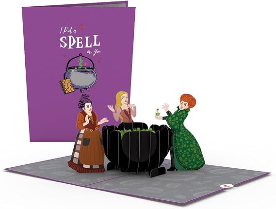 Lovepop Halloween Pop-Up Card for Her and Him- 3D Disney Greeting Cards for Boys, Girls, Men, Women - I Put a Spell on You - 5" x 7" Hocus Pocus Card - Blank Note Card & Envelope Included
