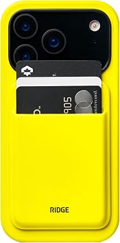 Ridge Card Holder Compatible with Magsafe - High-Strength For A Secure Hold, Keeps Up To 3 Card, Shatterproof TPU Hyper Lime
