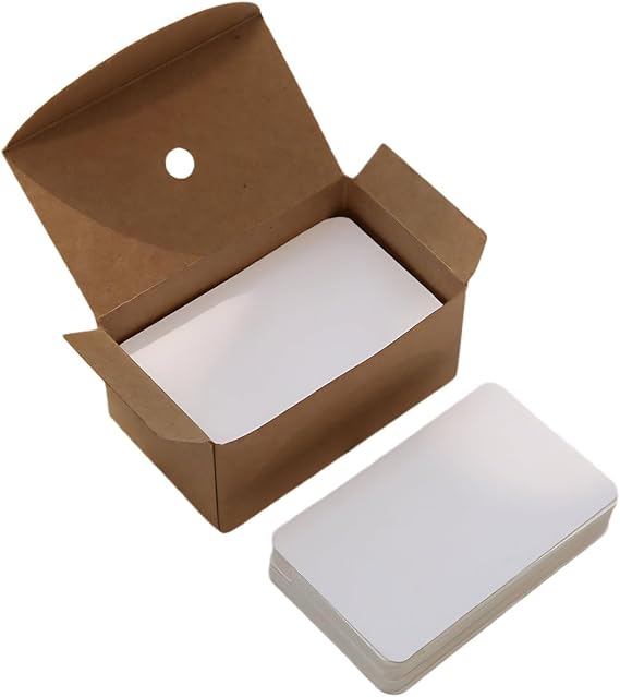 Small Blank Index Cards for Students & Creators, Study & DIY Uses (White, 100pcs)